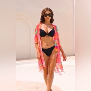 RELLECIGA Women's Beach Cover Up Swimsuit Kimono Cardigan Size Medium NWT